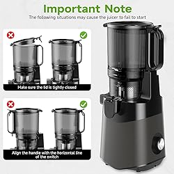 Cold Press Juicer, 5.3" Wide Feed Chute Juice