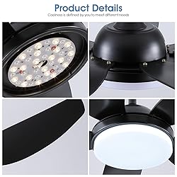 Kviflon 46 Inch Ceiling Fans with Lights and