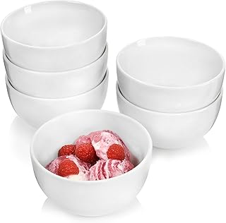 Sänger Porzellanschalen Sunfort – 6 teiliges Schalen-Set aus Porzellan zur Verwendung als Müslischalen, Salatschüsseln oder Dessertschalen, Füllmenge 400 ml, mikrowellengeeignet und spülmaschinenfest