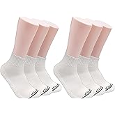 Clarks Men's Sport Half Cushion Quarter Crew Socks 6 Pair, White, Men's 7-12 Shoe