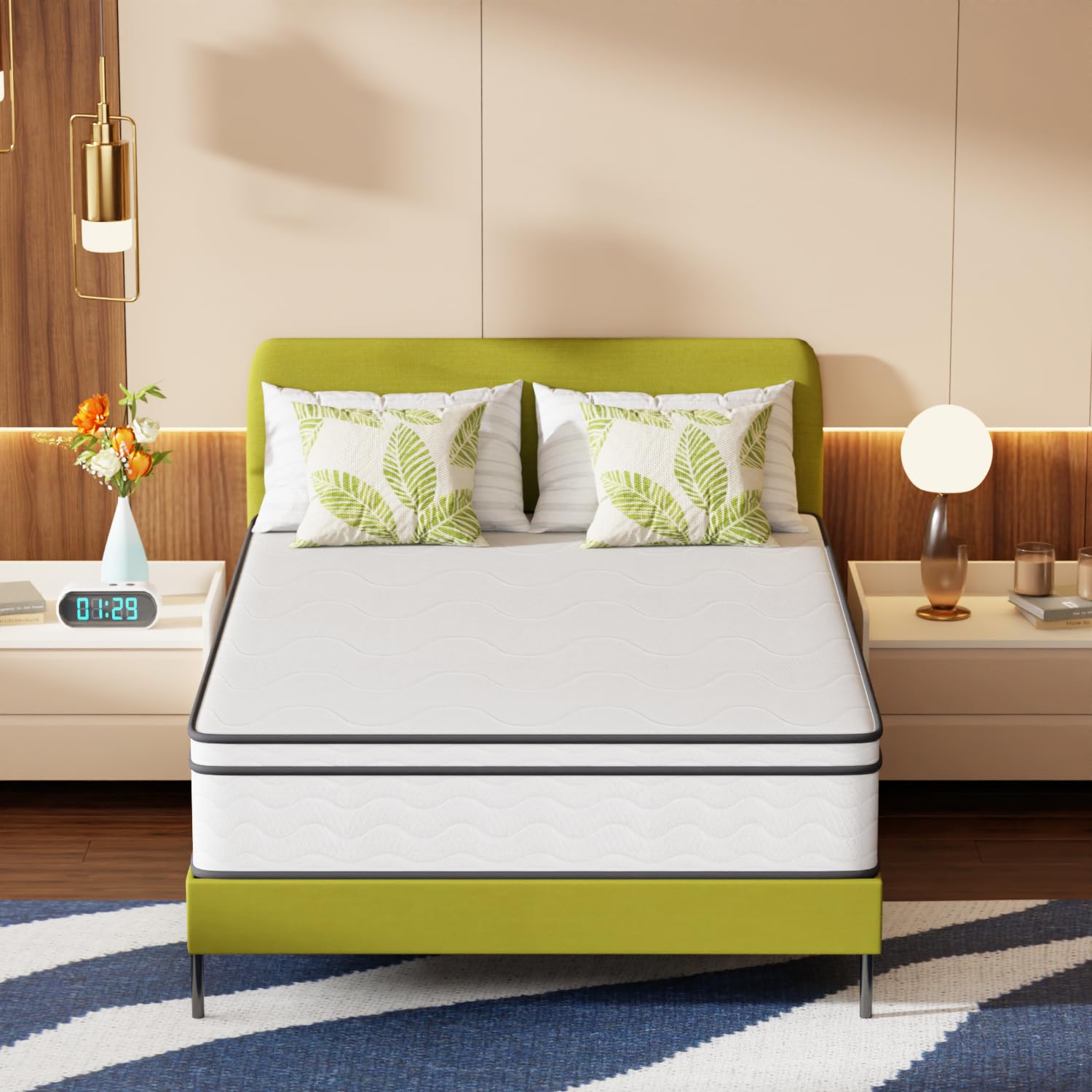 Photo 1 of PayLessHere | 12 Inch Full Mattress | Medium Firm Hybrid Mattress | White | with High-Density Foam and Breathable Cover | Pocket Spring Design, Pressure Relief | Bed in a Box, CertiPUR-US Certified