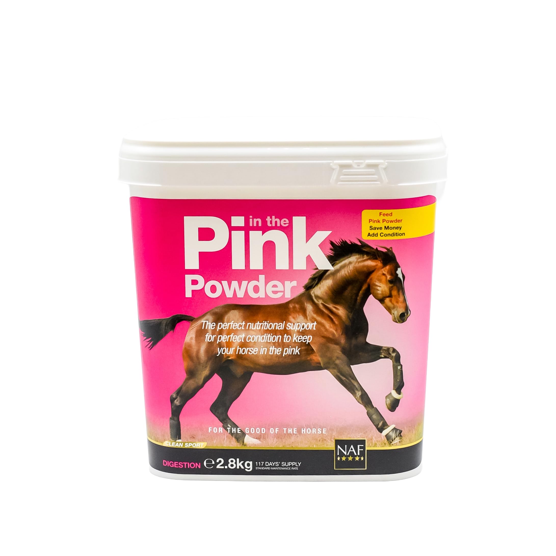 NAF Pink Powder 2.8kg – Advanced Gut & Condition Supplement for Horses – With Live Yeast, Prebiotics, Vitamins & Minerals – Supports Digestion, Immunity & Vitality