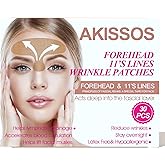 Akissos Wrinkle Patches Face Tape 30 PCS Forehead Wrinkle Patches for Face Overnight, Kinesiology Tape for Face, Forehead Wrinkles, 11 Lines, Frown Lines - Precut Facial Tape for Wrinkle Treatment