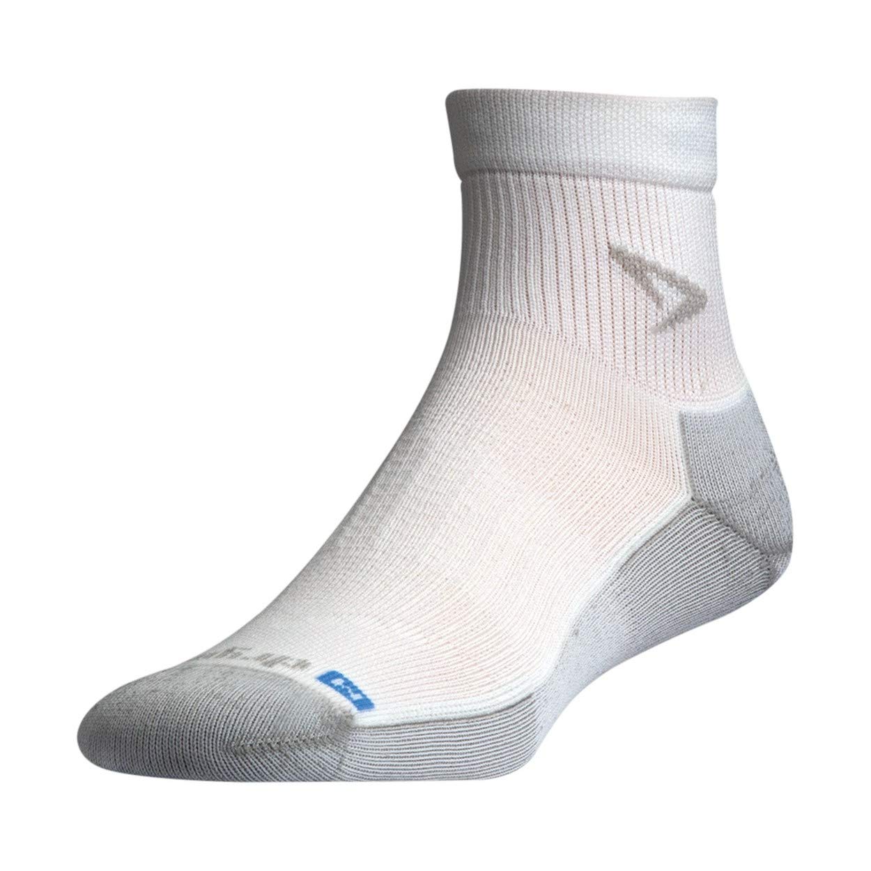 Drymax Socks Running 1/4 Crew Calcetines, Blanco/Gris, S US