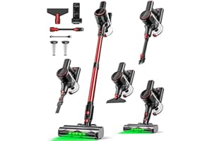 Cordless Vacuum Cleaner, 85,000RPM Powerful Stick Vacuum 8 in 1 Lightweight Vacuum Cleaners for Home, LED Display, 3 Suction 