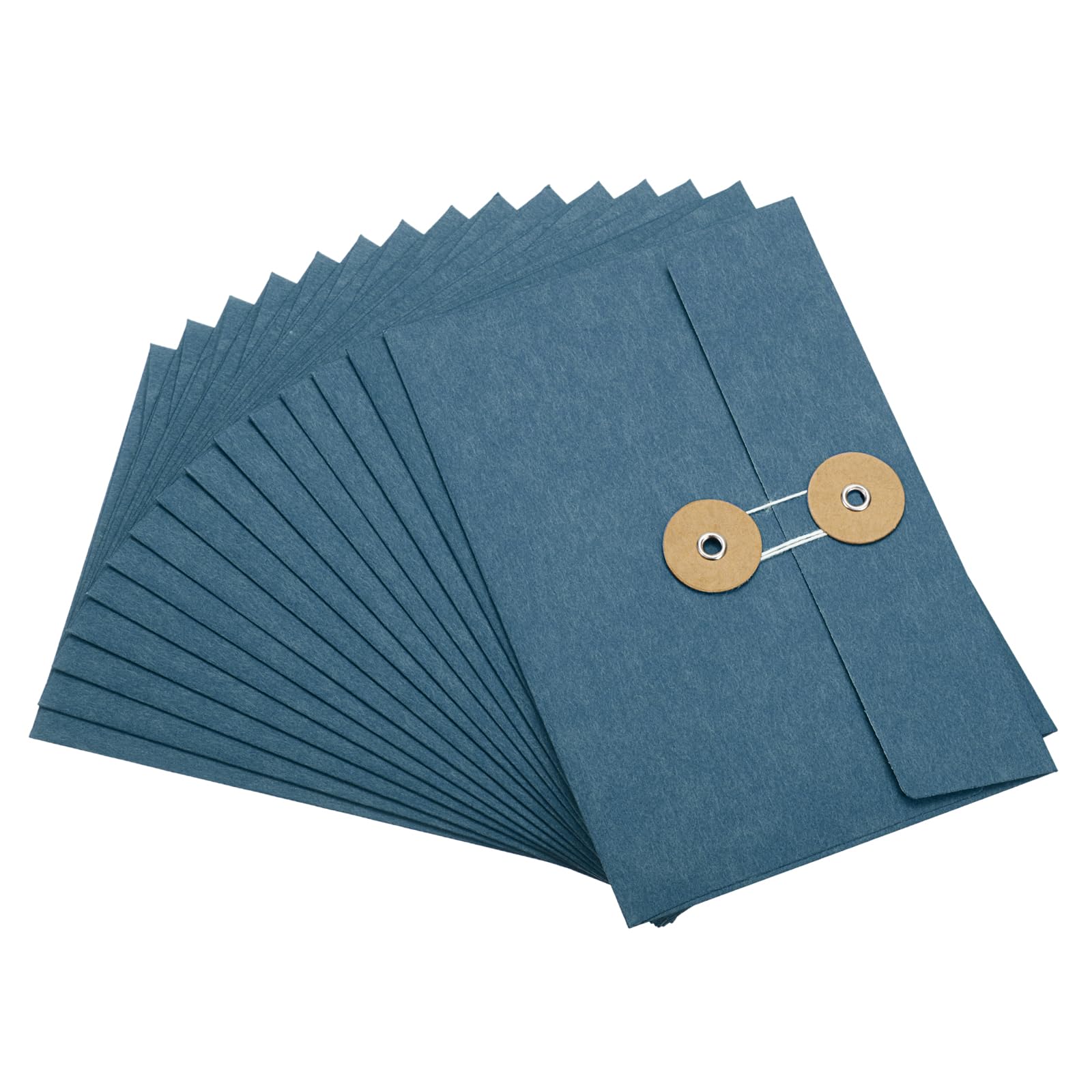 PATIKIL 4.5x6.7 Gift Card Envelopes with String Tie Closure, 15 Pcs Christmas Card Holders Greeting Business Card Envelope for Thanksgiving Day Halloween Birthdays Weddings, Blue — image 1