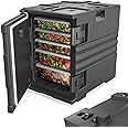 ROVSUN 82QT/109 QT Insulated Food Pan Carrier, Hot Box Food Warmer w/Wheels Double Buckles and Handles, Stackable Hot Boxes for Catering Restaurant Canteen Family Party