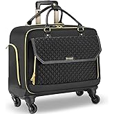 Arcoyard Rolling Laptop Bag, Briefcase for Women and Men with 4 Spinner Wheels and Handle, Roller Computer Bag for Work Travel Carry On, TSA Friendly Design, Black