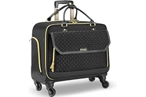 Arcoyard Rolling Laptop Bag, Briefcase for Women and Men with 4 Spinner Wheels and Handle, Roller Computer Bag for Work Travel Carry On, TSA Friendly Design, Black