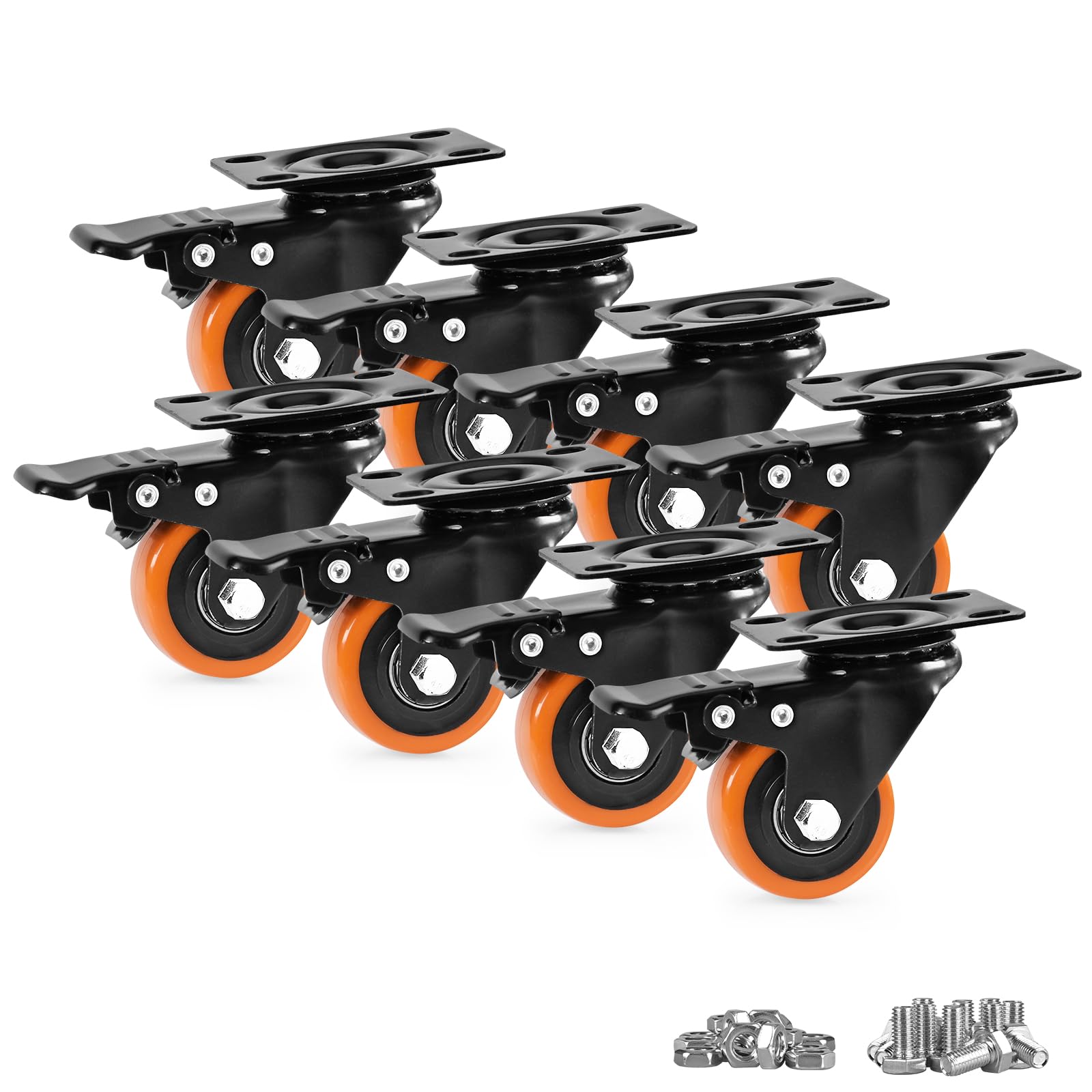 Caster Wheels, Heavy Duty 2 Inch Casters Set of