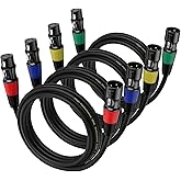 EBXYA 3ft XLR Cables 4-Pack - Male to Female Microphone Cable with Balanced Shielded Speaker Cable