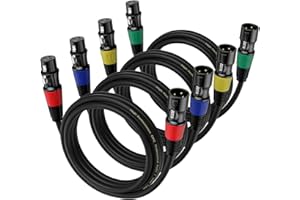 EBXYA 3ft XLR Cables 4-Pack - Male to Female Microphone Cable with Balanced Shielded Speaker Cable