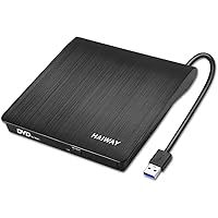 Haiway External CD DVD Drive, USB 3.0 Portable CD DVD +/-RW Drive Slim CD DVD ROM Rewriter Burner CD DVD Player for…