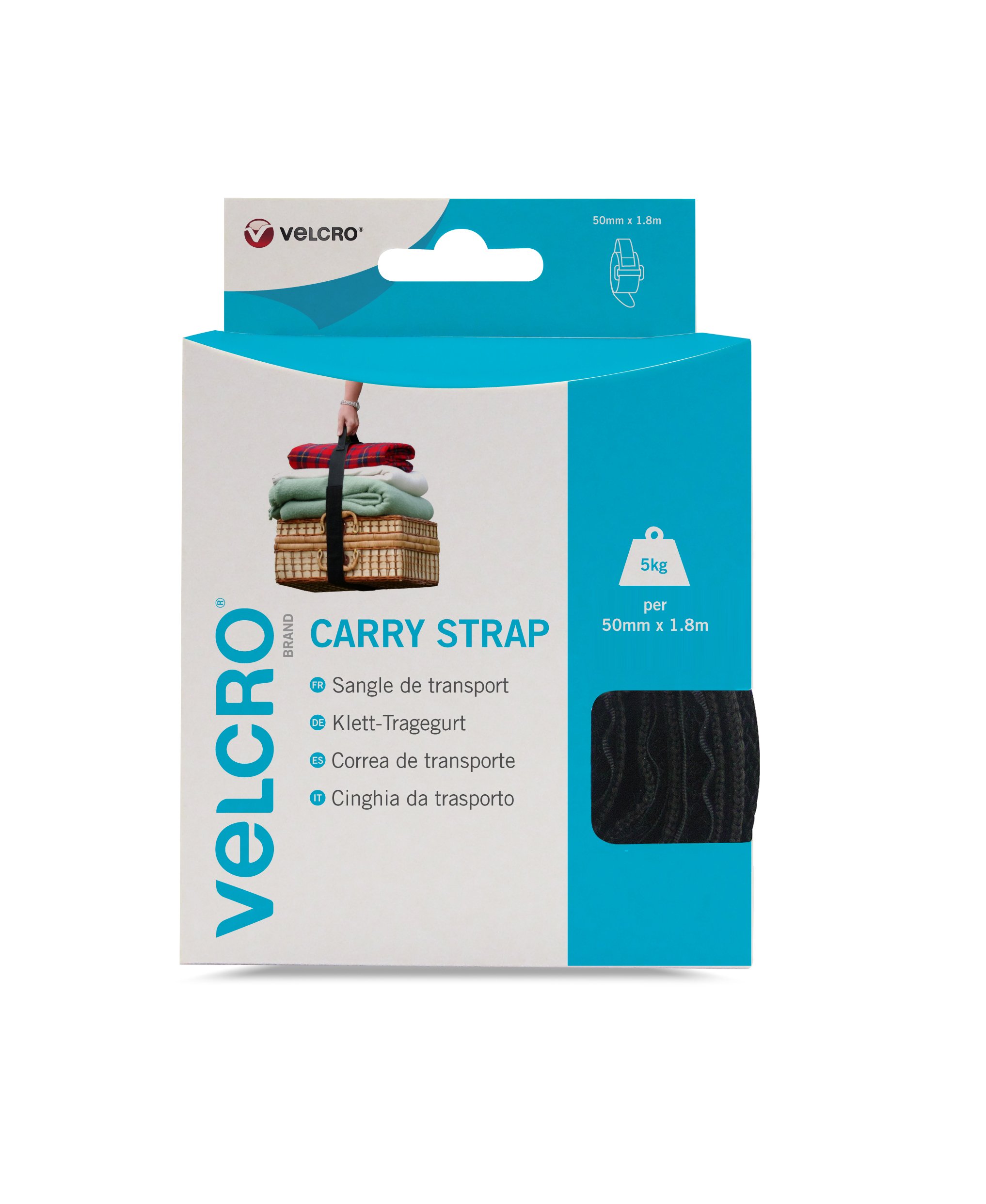 VELCRO Brand VEL-EC60326 Carry Strap, 50 mm x 1.8 m - Black — image 1