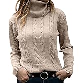 Scapodo Women's Retro High Neck Pullover Sweater Long Sleeve Casual Warm Top for Vacation and Daily Wear
