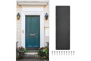 uxcell Door Kick Plate, 10 x 34 Inches Aluminum Kick Plate Door Plate, 1.5mm (1/16 Inch) Thickness, for Exterior Front Door o