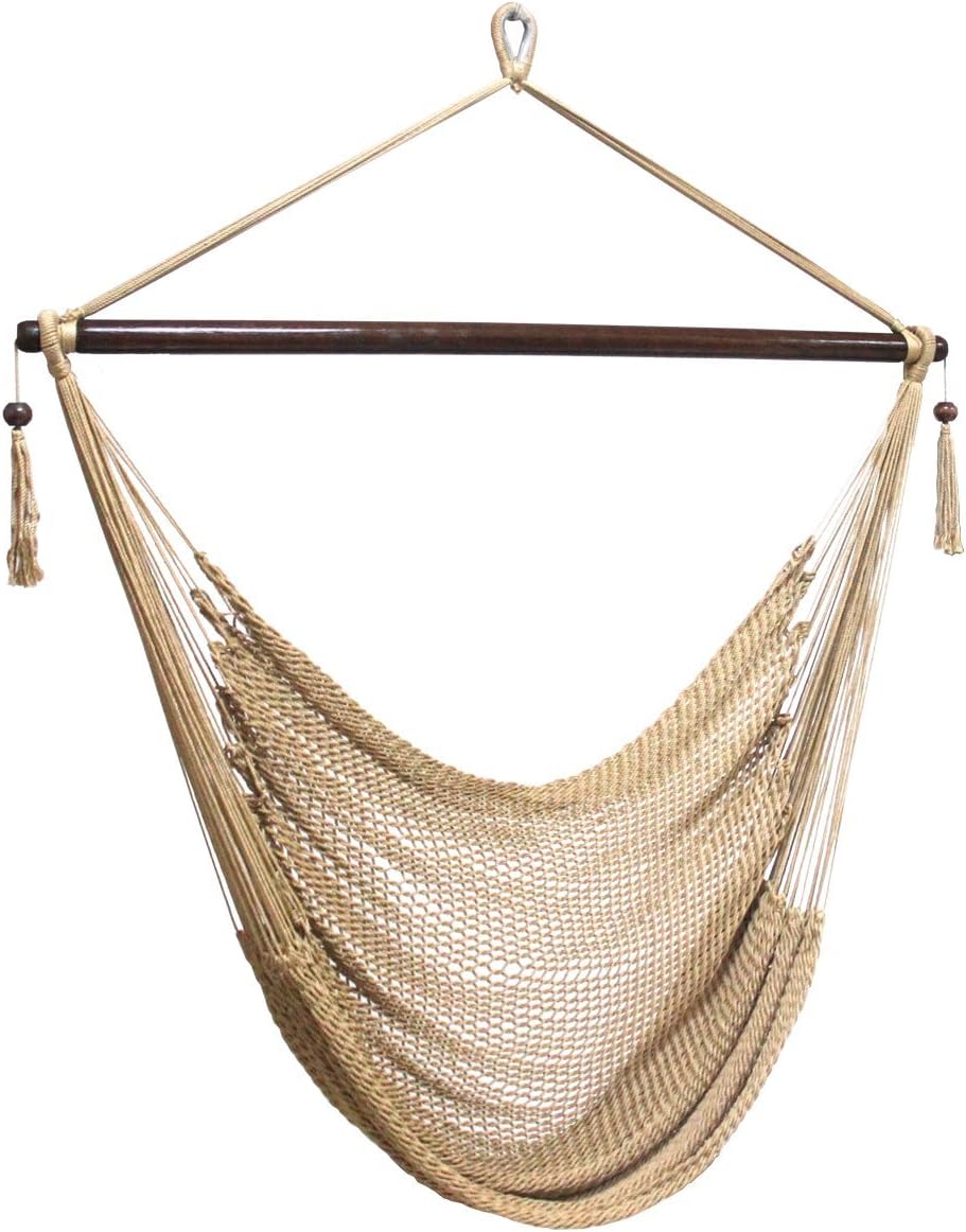 Apricis Hammock Chair - Hanging Swing Seat - Lightweight and Easy to Install - Hanging Hardware Included(Tan)