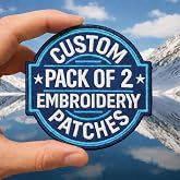 Pack of 2 Custom Embroidery Patch, Personalized Embroidered Logo Design for Jacket, Hat, Back Pack, Denim, Uniform, Tshirt, Hoodies (Upload Your Design)