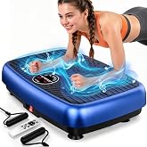 Vibration Plate Exercise Machine, Powerful Dual Motor Vibration Plate for Lymphatic Drainage &amp; Speaker with Music, Magnetic Massage, Weight Loss &amp; Full Body Workout, Resistance Bands,450 Lbs Capacity