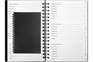 UtyTrees Password Book with Alphabetical A-Z Tabs, Password Keeper & Password Notebook for Home or Office Record All Your Passwords, Never Forget Your Passwords, 7.5 x 5.2'', 118 Pages, Black