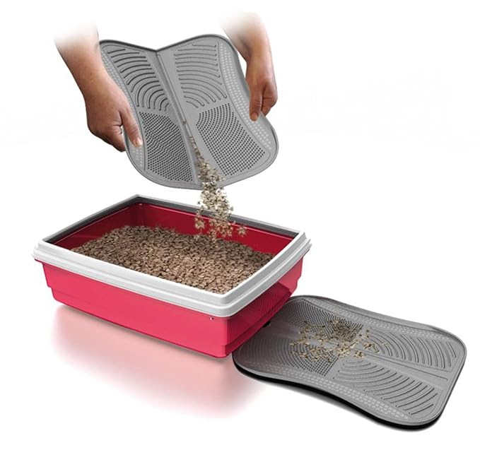 Large Cat Litter Mat In Grey Easy To Clean & Waterproof 41 x 32cm Amazon.co.uk Pet Supplies