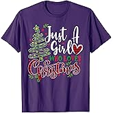 Just a Girl who Loves Christmas a Gift for Xmas Women Girls T-Shirt