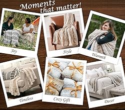 Chanasya Premium Faux Fur Ombre Throw Blanket