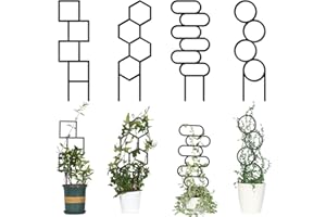 KOYILTD 4 Pcs Trellises for Climbing Plants Indoor Metal Climbing Plant Support Metal Plant Trellis for Pots Garden Trellis for Climbing Plants for Plant Lovers (Style 1)