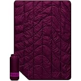 Rumpl Travel Puffy Blanket, Ultra-Packable Travel-Size Warmth and Comfort, Plum