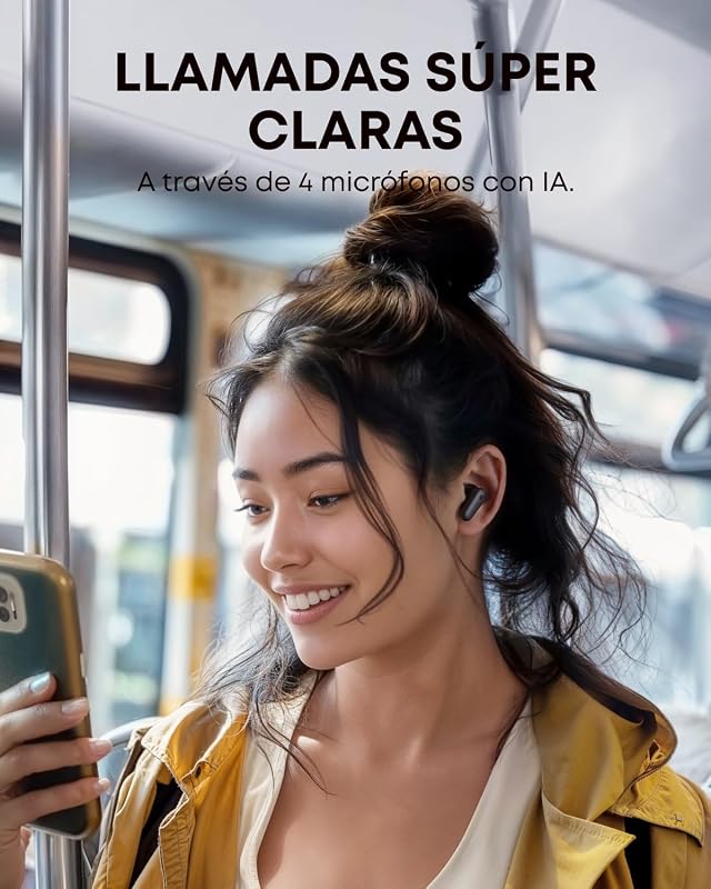 Fones de ouvido com cancelamento de ruído anker soundcore p30i, cancelamento de ruído poderoso e inteligente, graves potentes, 45 horas de reprodução, capa 2 em 1 e suporte para celular, ip54