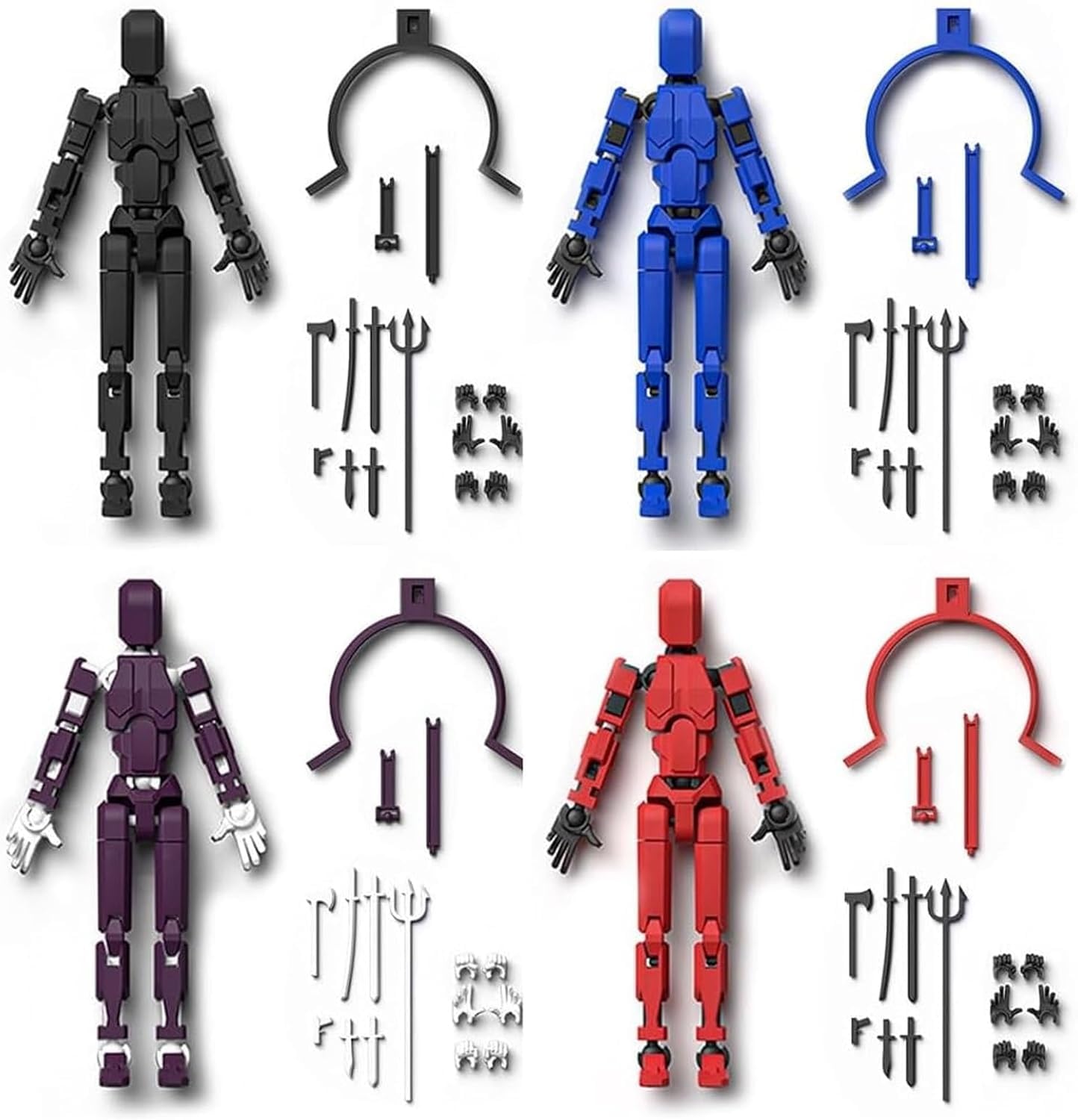 T13 Action Figure Set, 4PCS Magnetic 3D Printed Toys, Titan 13 Action Figures, Desktop Decorations, DIY Pose Smooth Joints Robot Model Teen Titans Toys Child Gift