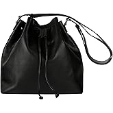 Time Resistance Leather Bucket Bag - Full-Grain Leather Handbag for Women - Italian Handmade Shoulder Bag