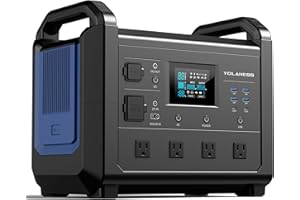 YOLANESS 1500W Power Station Portable Solar Generator with 1485Wh LiFePO4 Lithium Battery - Pure Sine Wave AC DC Outlets, Ideal Backup for Camping, Travel, and Outdoor Emergencies (1500, Watts)