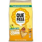 Que Pasa Organic Avocado Oil Yellow Corn Tortilla Chips, 7.5 oz (Pack of 1)