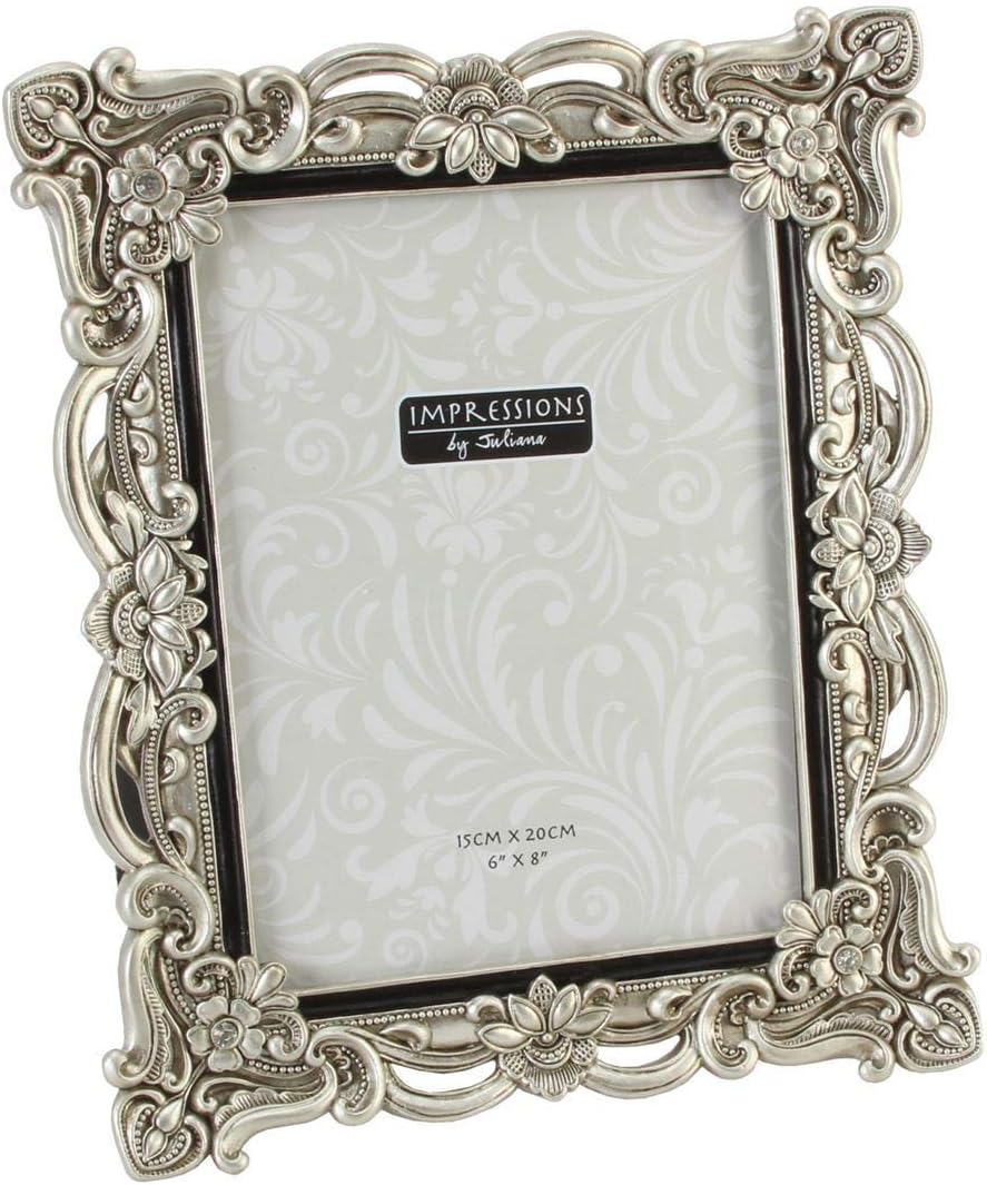Antique Silver Art Deco Design Photo Frame 6x8", 6x8 inches