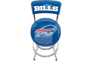 ARCADE1UP NFL Blitz High Back Stool with Adjustable Height and Swiveling Padded Seat (Buffalo Bills)