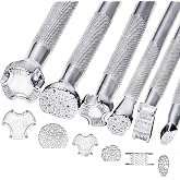 Jupean 6 Pcs Leather Stamps Leather Stamping Tools Leather Stamping Kit | Leather Stamp Set Leather Tooling Stamps Leather Stamps for Leather Working Stamp Punch Set Carving Handmade Art Tools