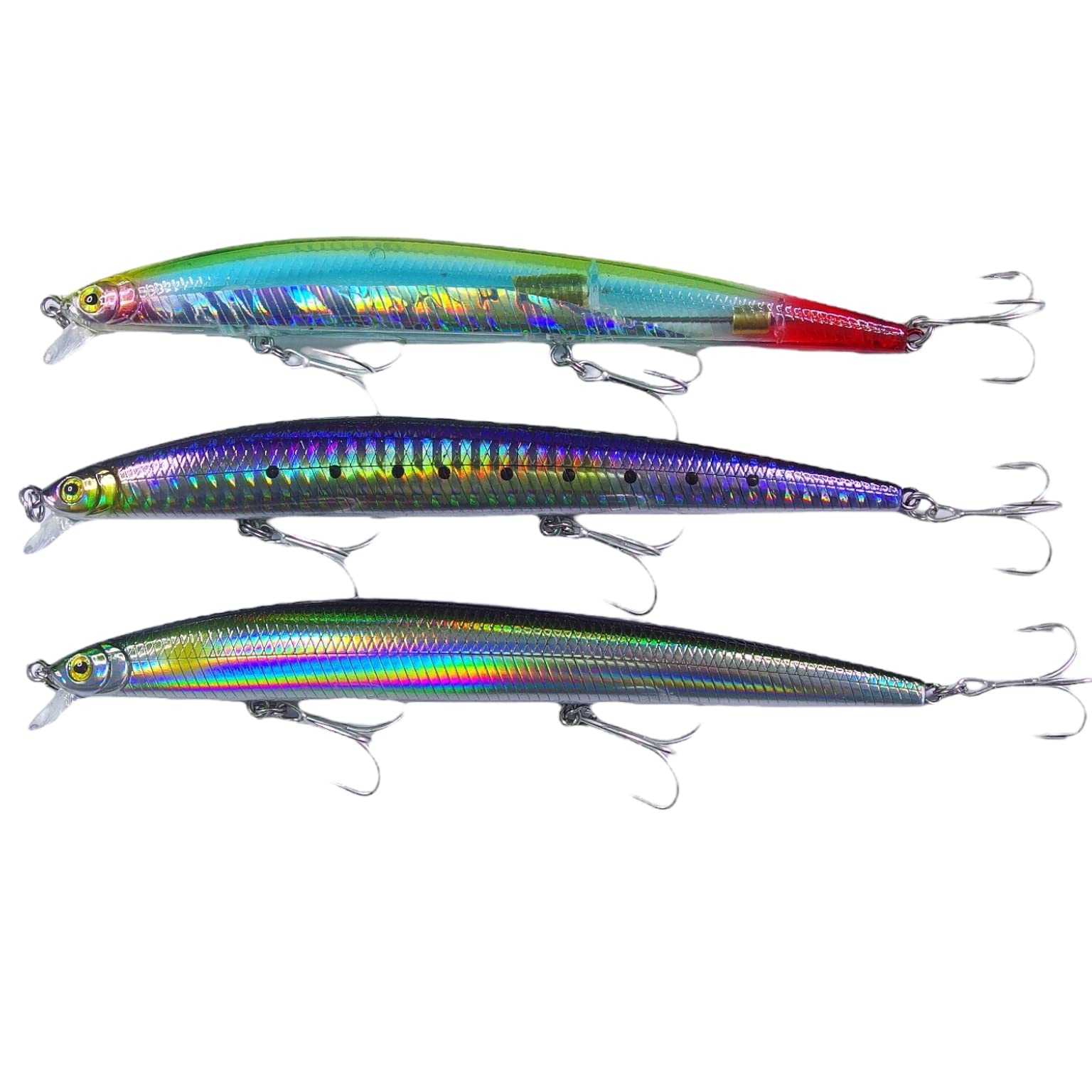 momolures - Shining Minnow Slim 145F Floating Silent Wire Weight Transfer System lure for Saltwater Bass Fishing (3 Pieces Assort #01)