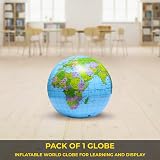 SHATCHI 40cm Inflatable World Globe Map Educational Geography Ball Classroom view 4