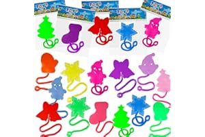 Mchochy 28pcs Christmas Sticky Hands Toys for Kids, Christmas Styles Stretchy Toys for Christmas Stocking Stuffers, Gifts, Pinata Fillers, Party Favors for Kids