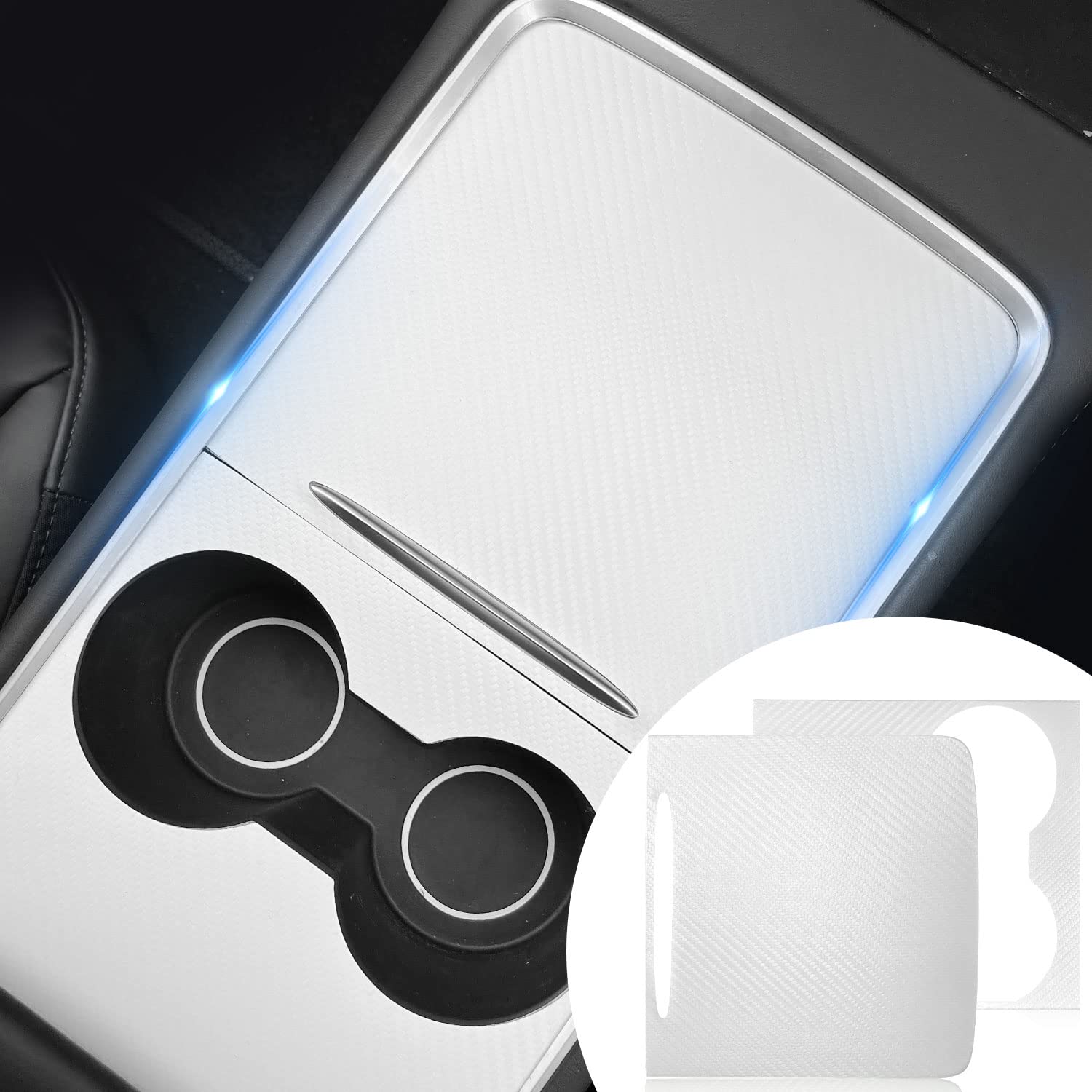 Revêtement De Console Centrale En Fibre De Carbone Véritable Pour Tesla