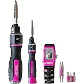 The Original Pink Box Double Drive Screwdriver Set with Lighted Magnetic Wristband