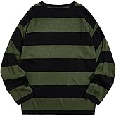 Floerns Men's Striped Pullover Sweater Colorblock Crew Neck Knit Casual Tops