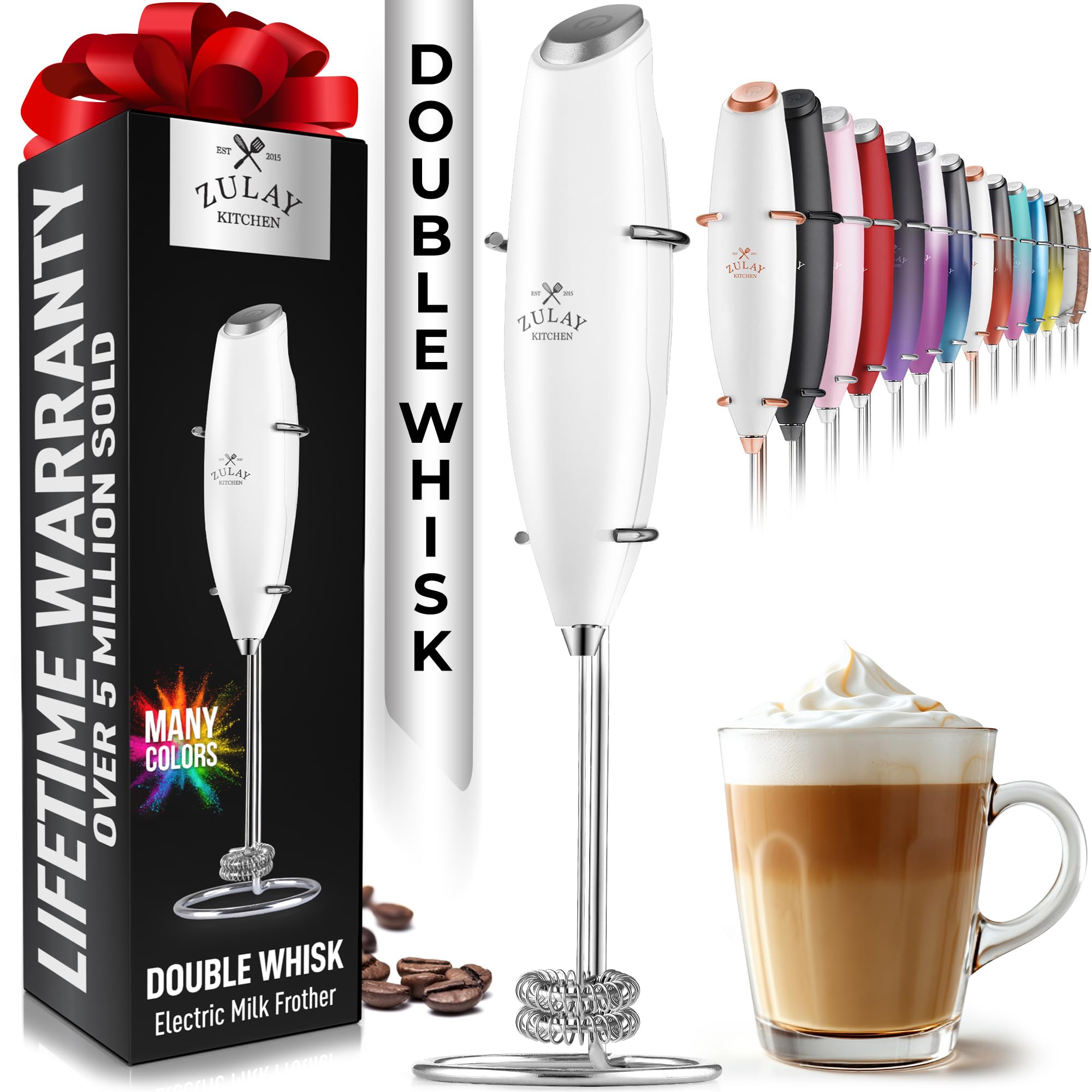 Zulay Kitchen Powerful Double Whisk Milk Frother