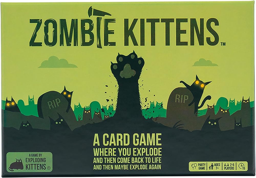 Exploding Kittens Zombie Kittens Card Game 2-5 Players Ages 7+ 15 Min
