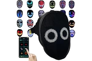 Depointer Life Led Mask with Rechargeable Bluetooth-compatible App Controlled, Customizable led mask, Lighted Face Transforming Mask, unisex-Adult