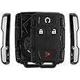 KeylessOption Key Fob Cover Case Replacement for 2014 2015 2016 2017 2018 2019 Chevrolet Chevy Silverado Suburban Tahoe GMC Sierra Yukon Remote Shell, 4-Button M3N-32337100, No Programming Required