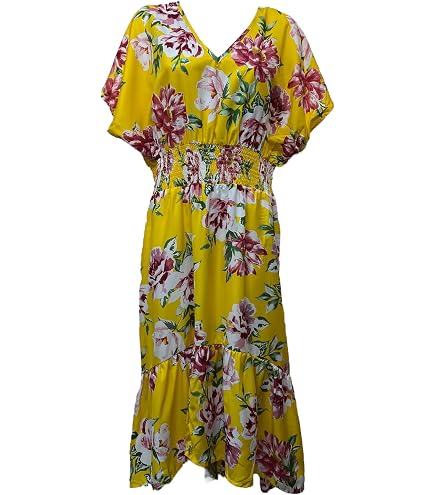 Mlle Gabrielle Cotton Light Weight Printed Sleeveless Collared Button Down midi Dress with Front Belt and Lining (US, Alpha, 2X, Plus, Regular, Black/White) at Amazon Women's Clothing store
