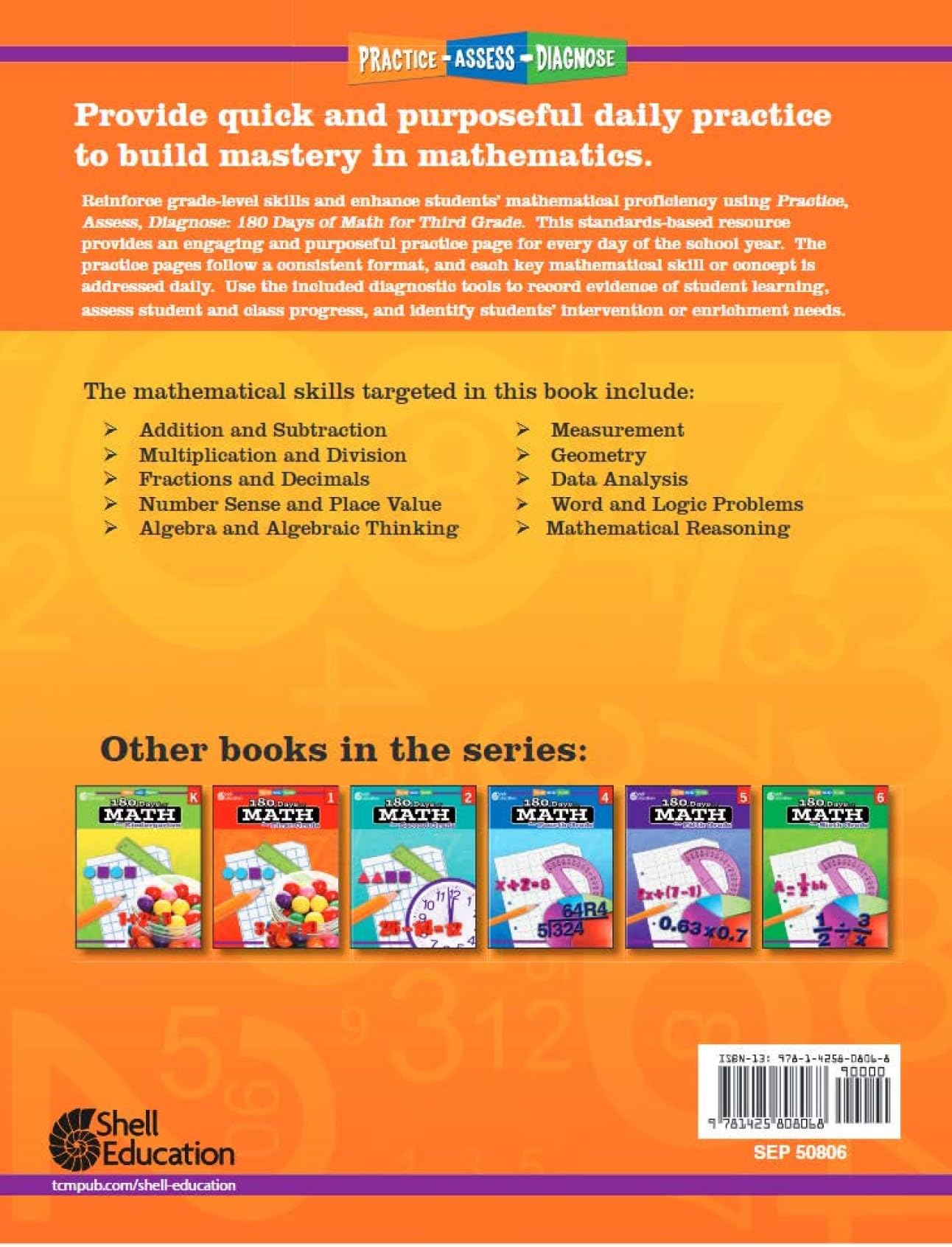 Shell Education 180 Days of Math for Third Grade (180 Days of Practice) Shell Education 180 Days of Math for Third Grade (180 Days of Practice) Perfect Paperback