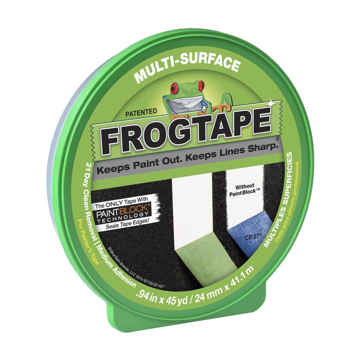 Frog Tape 1396748 Surface Multi Masking for .94 inch width, Multicolor ...